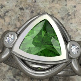 Lotus Ring set with presalite and diamonds