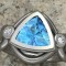 Lotus Ring set with Blue topaz and diamonds