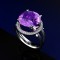Amethyst and Diamond ring in plat 050.  11-12mm Amethyst and .15ct diamonds