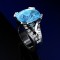 Blue Topaz in Silver with diamonds
